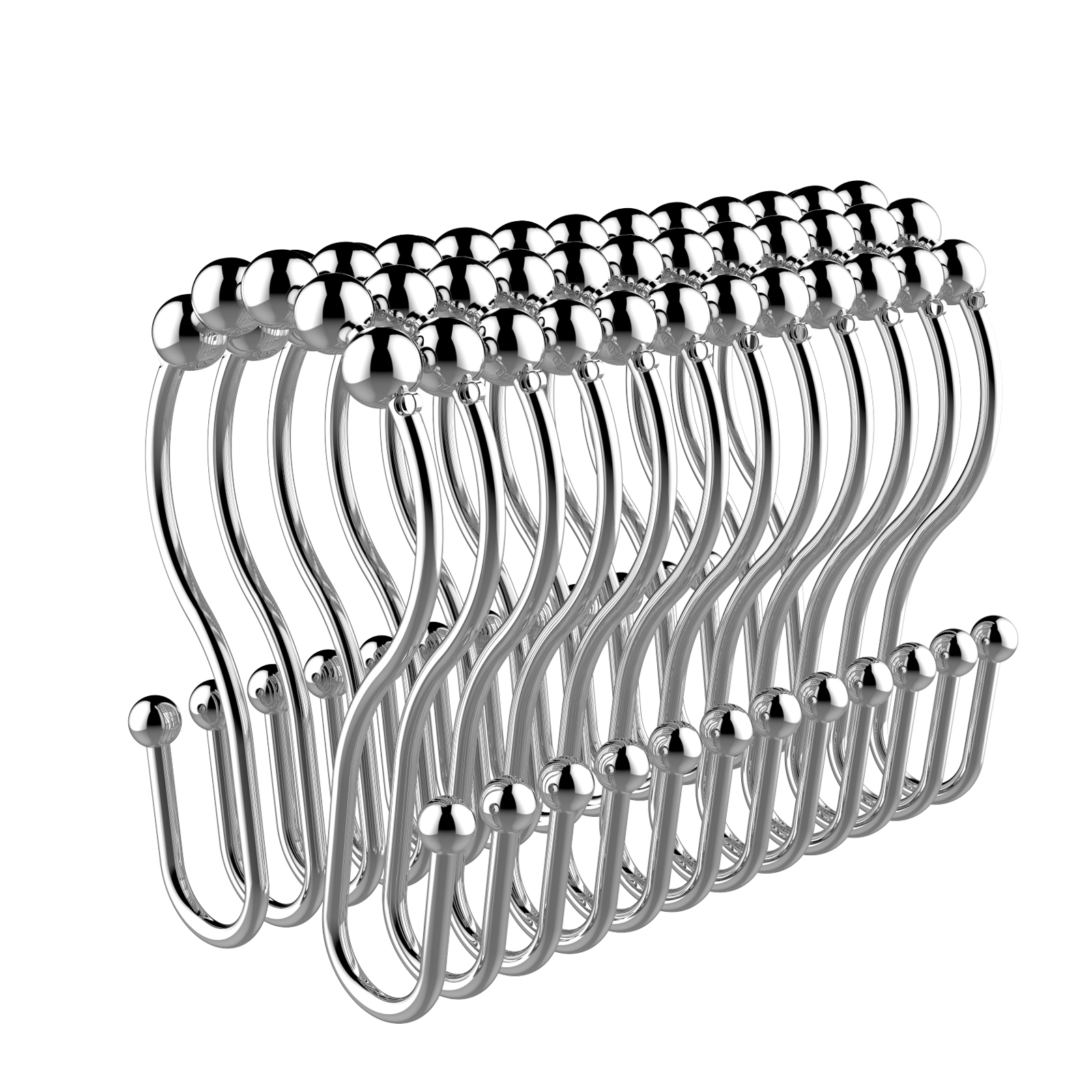 Better Homes & Gardens Easy Glide Metal Rollerball Double Shower Hooks