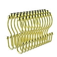 thumbnail image 1 of HVSEBOTO 12 Pack Plated Gold Shower Curtain Ring Hooks, Easy Glide Metal Rollerball Double Shower Hook, 1 of 5