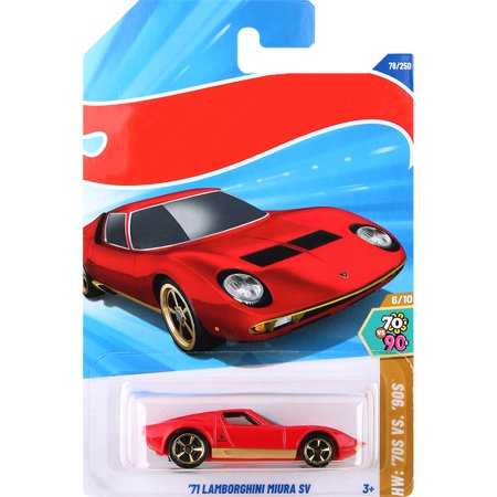 HW 2025 71 Lamborghini Miura SV (Red) HW: 70s vs. 90s