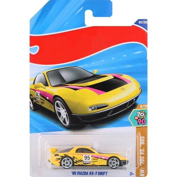 HW 2025 95 Mazda RX-7 Drift (Yellow) HW 70s VS 90s