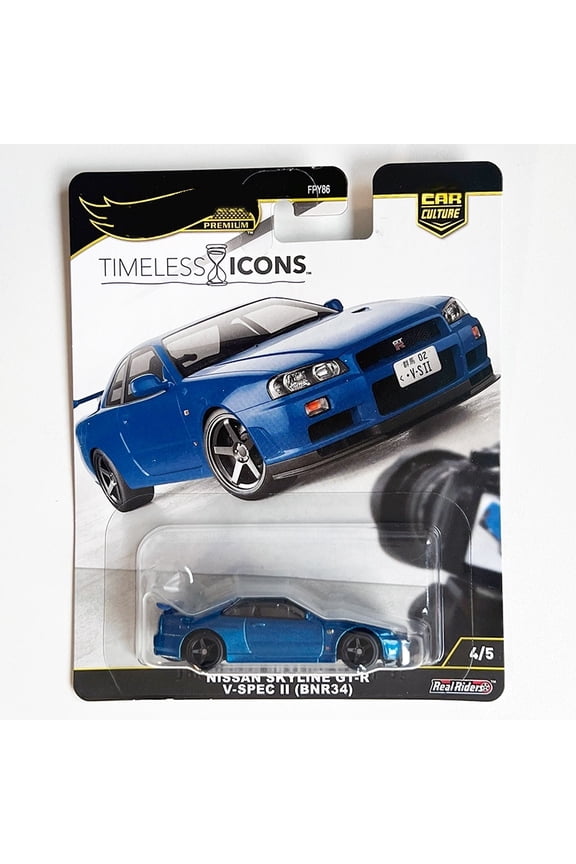 HW 2025 Premium Timeless Icons #4 Nissan Skyline GT-R V-SPEC II (BNR34) Car Culture FPY86