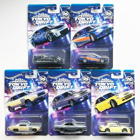 HW 2025 Silver Series Fast Furious Tokyo Drift #1-5 Set of 5 Cars