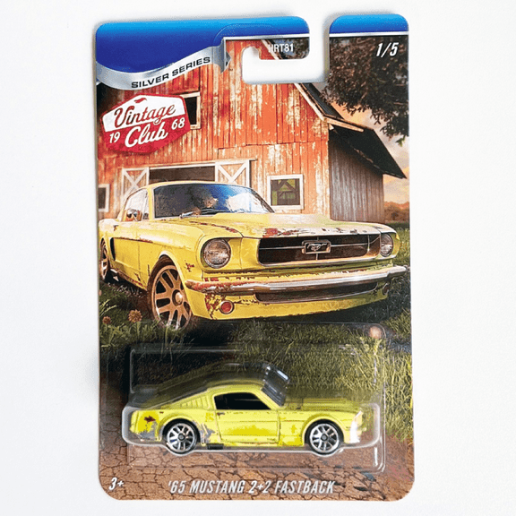 HW 2025 Sliver Series Vintage Club 1968 #1 65 Mustang 2+2 Fastback HRT81