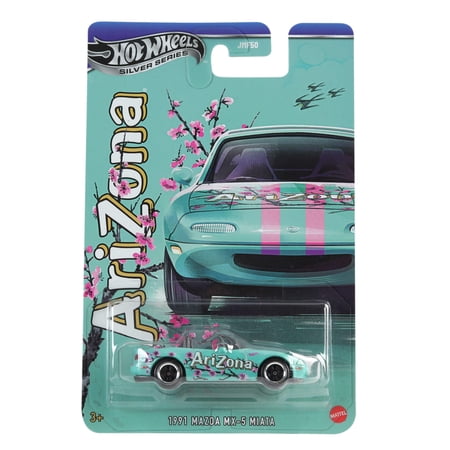 Hot Wheels Silver Series Arizona Iced Tea 1991 Mazda MX-5 Miata Die-Cast Toy Car in 1:64 Scale
