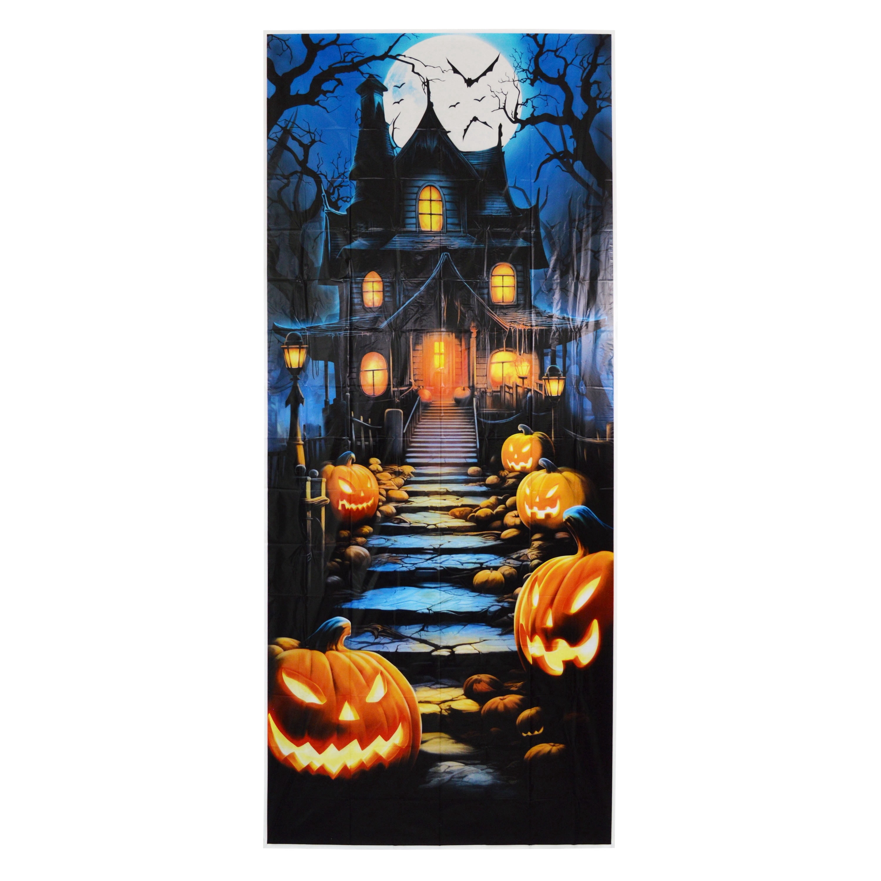 Haunted House Door Cover Decoration, Multicolor, 30" x 72", Halloween by Way To Celebrate