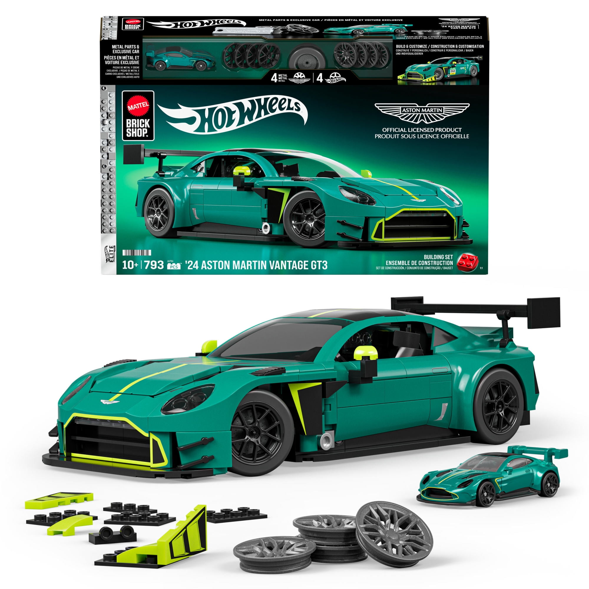 Mattel Brick Shop Hot Wheels '24 Aston Martin Vantage GT3 Building
