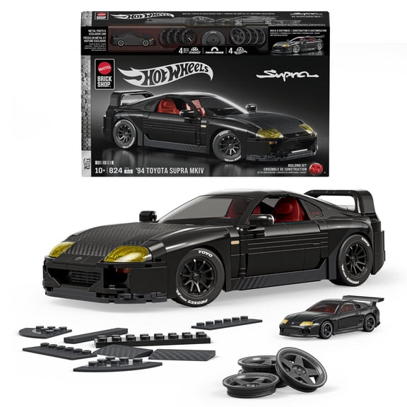 Mattel Brick Shop Hot Wheels 94 Toyota Supra MKIV Building Toy Kit (824 Pieces), for Collectors