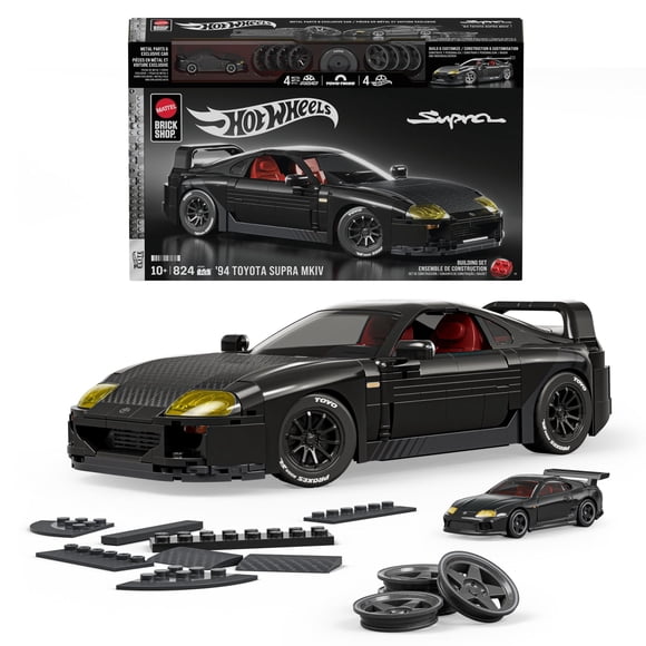 Mattel Brick Shop Hot Wheels 94 Toyota Supra MKIV Building Toy Kit (824 Pieces), for Collectors