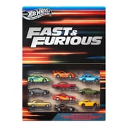 Hot Wheels Fast & Furious-Themed 10-Pack, Set of 10 164 Toy Cars Styles May Vary