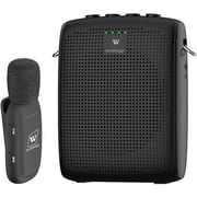 HW HAOWORKS Wireless Voice Amplifier for Teachers - Lapel Mic System Saves Your Voice | 15W Portable PA System with Bluetooth, 12H+ Battery, Auto-Pairing | No Headset, Ultra-Light 18.3g Clip Mic W005
