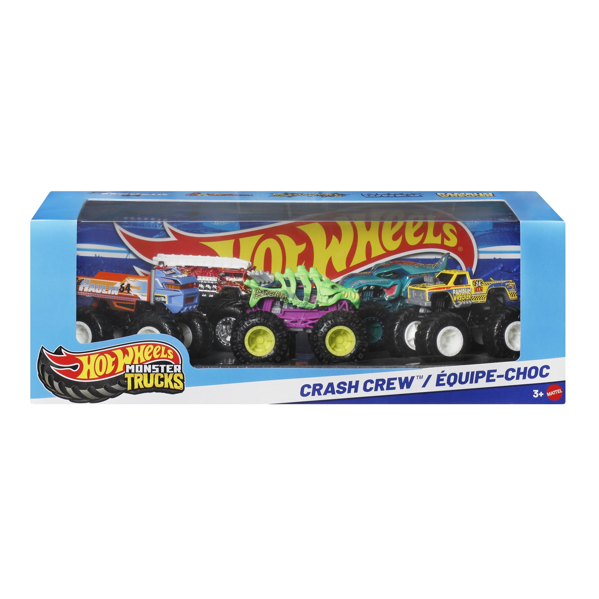 Hot Wheels Monster Trucks Crash Crew, 5-Pack of 1:64 Scale Toy Trucks