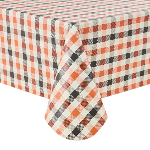 Way To Celebrate Halloween PEVA Tablecloth Indoor & Outdoor Table 60" x 102" - Buffalo Plaid