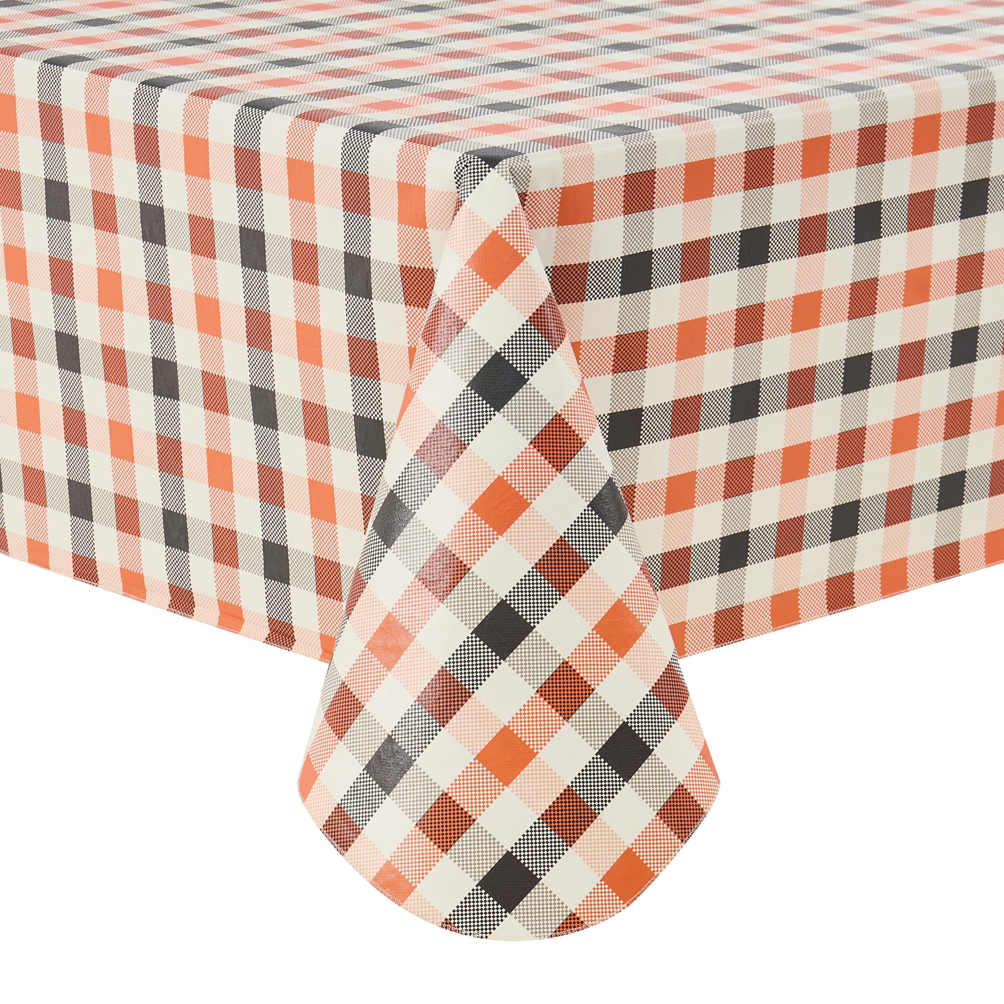 Way To Celebrate Halloween PEVA Tablecloth Indoor & Outdoor Table 60" x 84" - Buffalo Plaid