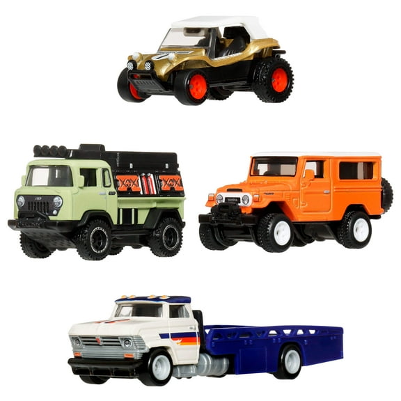 Hot Wheels Premium Collector Display Sets, 3 Cars & 1 Transporter