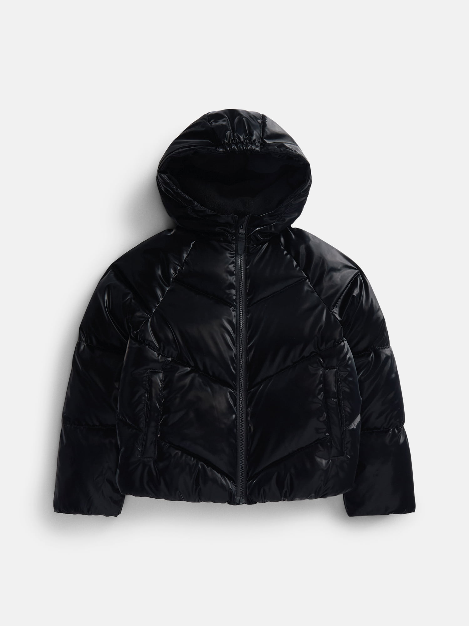 Wonder Nation Girls Heavyweight Puffer Jacket with Hood, Sizes 4-18