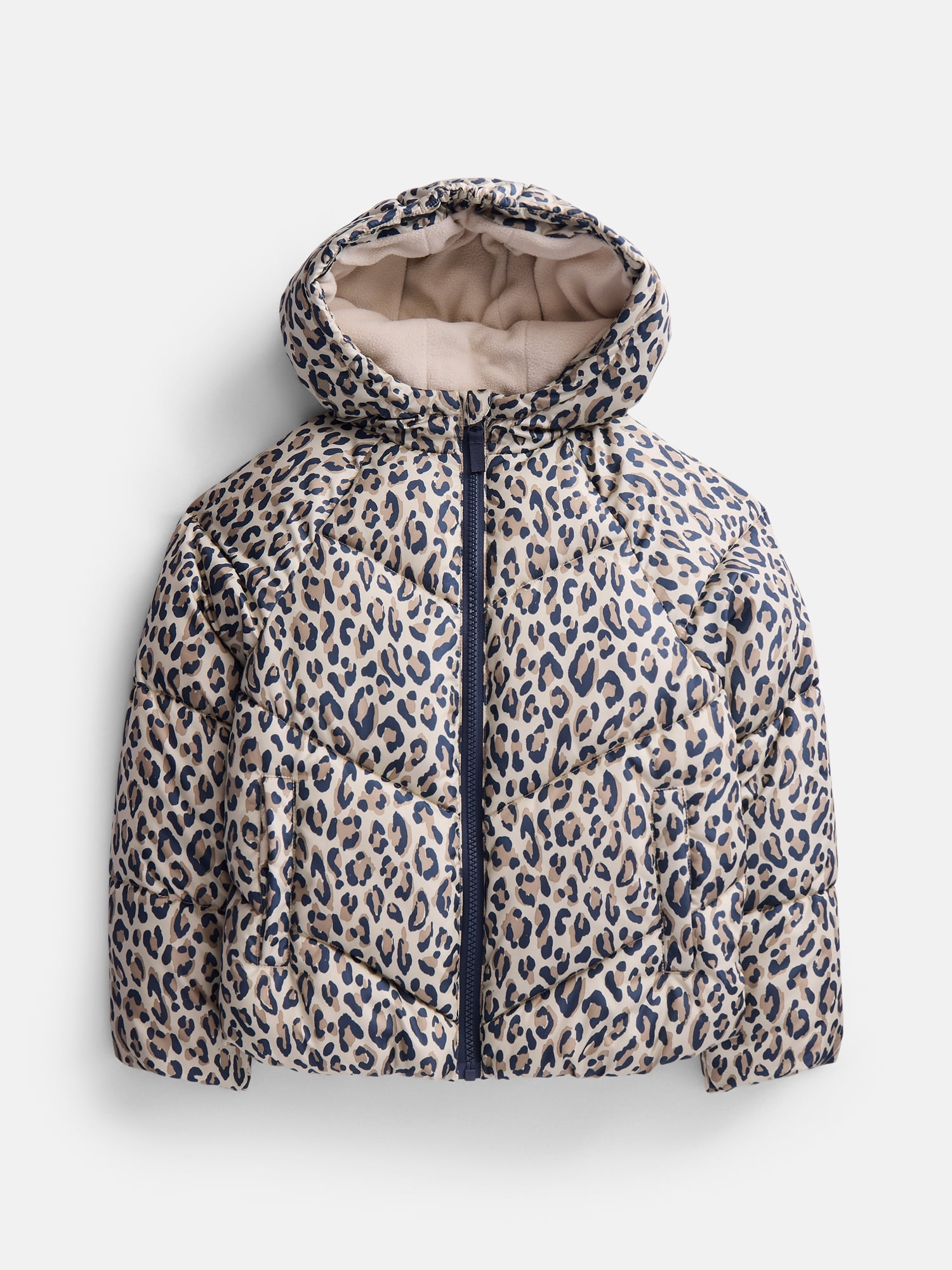 Wonder Nation Girls Heavyweight Puffer Jacket with Hood, Sizes 4-18