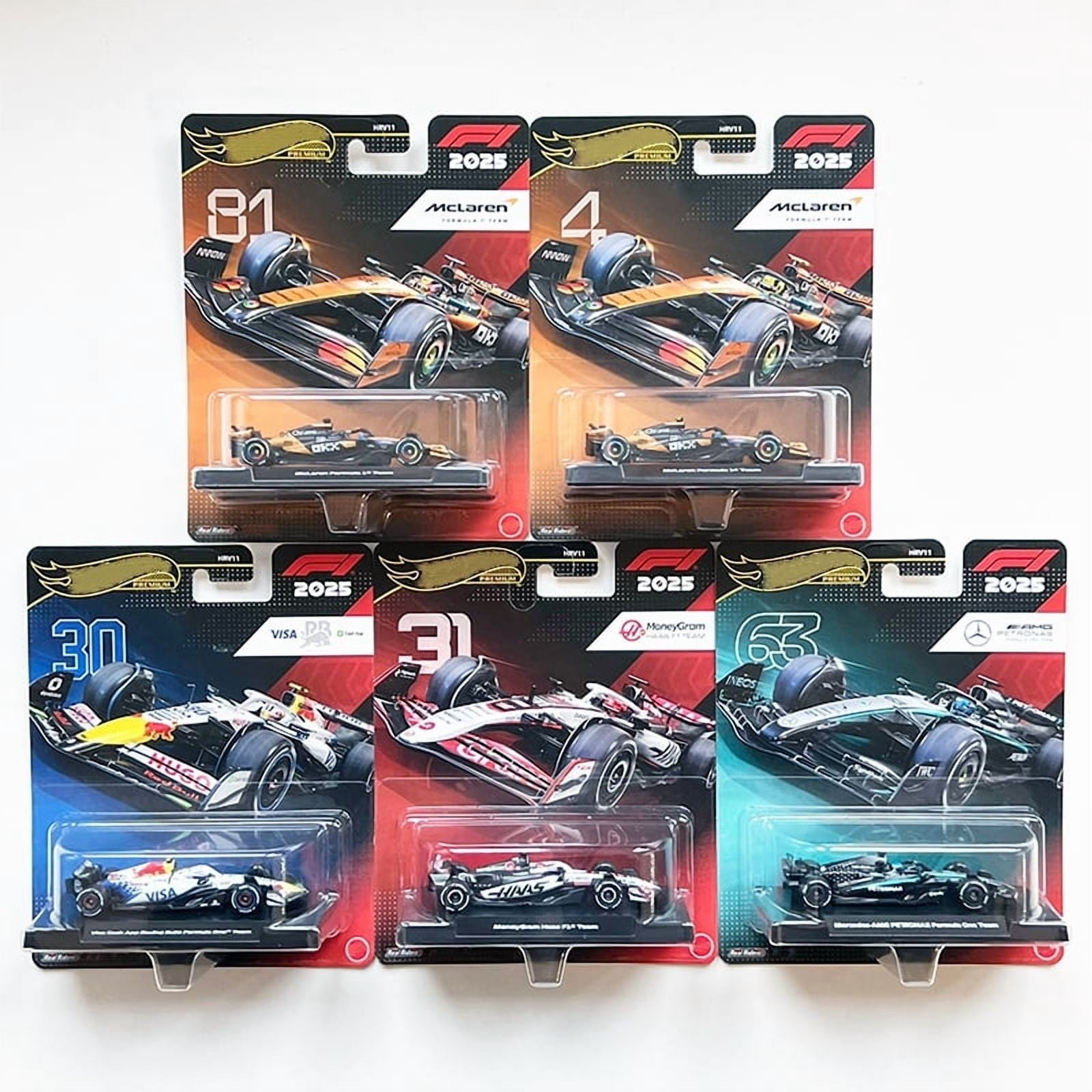 HW Premium 2025 F1 Formula One Team Set of 5 Cars HRV11 - Walmart.com