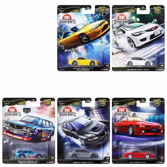HW Premium 2025 Ronin Run II #1-5 Set of 5 Cars Car Culture FPY86