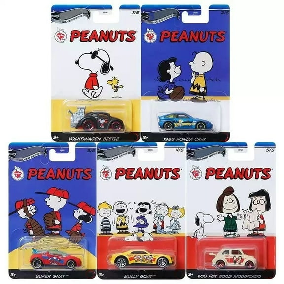 HW Silver Series Peanuts #1-5 Set of 5 Cars GDG83