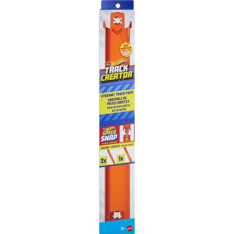 Hot Wheels Track Creator Straight Track Pack, 3 Feet with 2