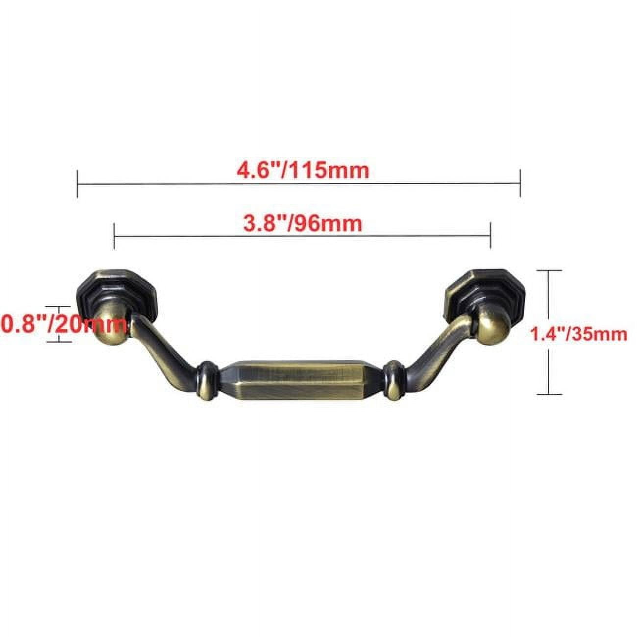 HW314PLAB021 Suffolk Drop Cabinet Pull, 3.8 in. Center to Center, Antique Brass - Pack of 5