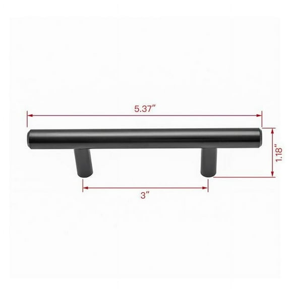 HW360BK Carli Cabinet Pull Handle, Matt Black, 3 in. Center to Center - Pack of 5