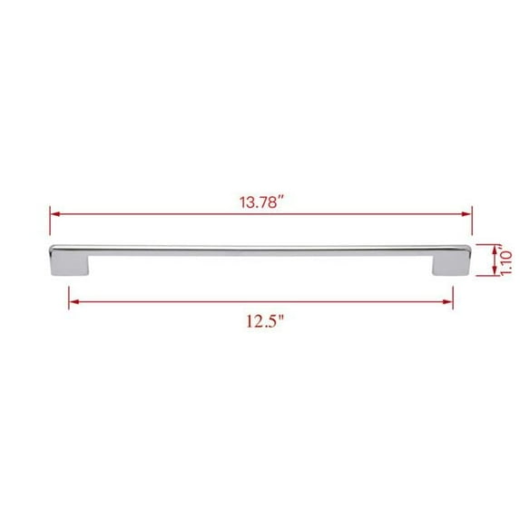 HW370SS Taylor Cabinet Pull Handle, Chrome, 12.5 in. Center to Center - Pack of 5