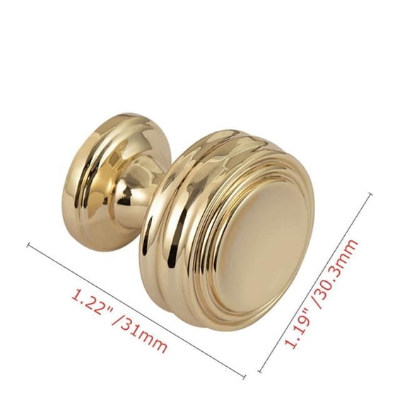 HW425GD 1.19 in. Zinc Cabinet Knob, Polished Gold - Pack of 25