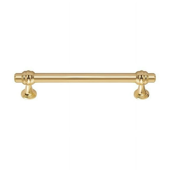 HW427GD Zinc Cabinet Pull, 5 in. Center to Center, Polished Gold - Pack of 10