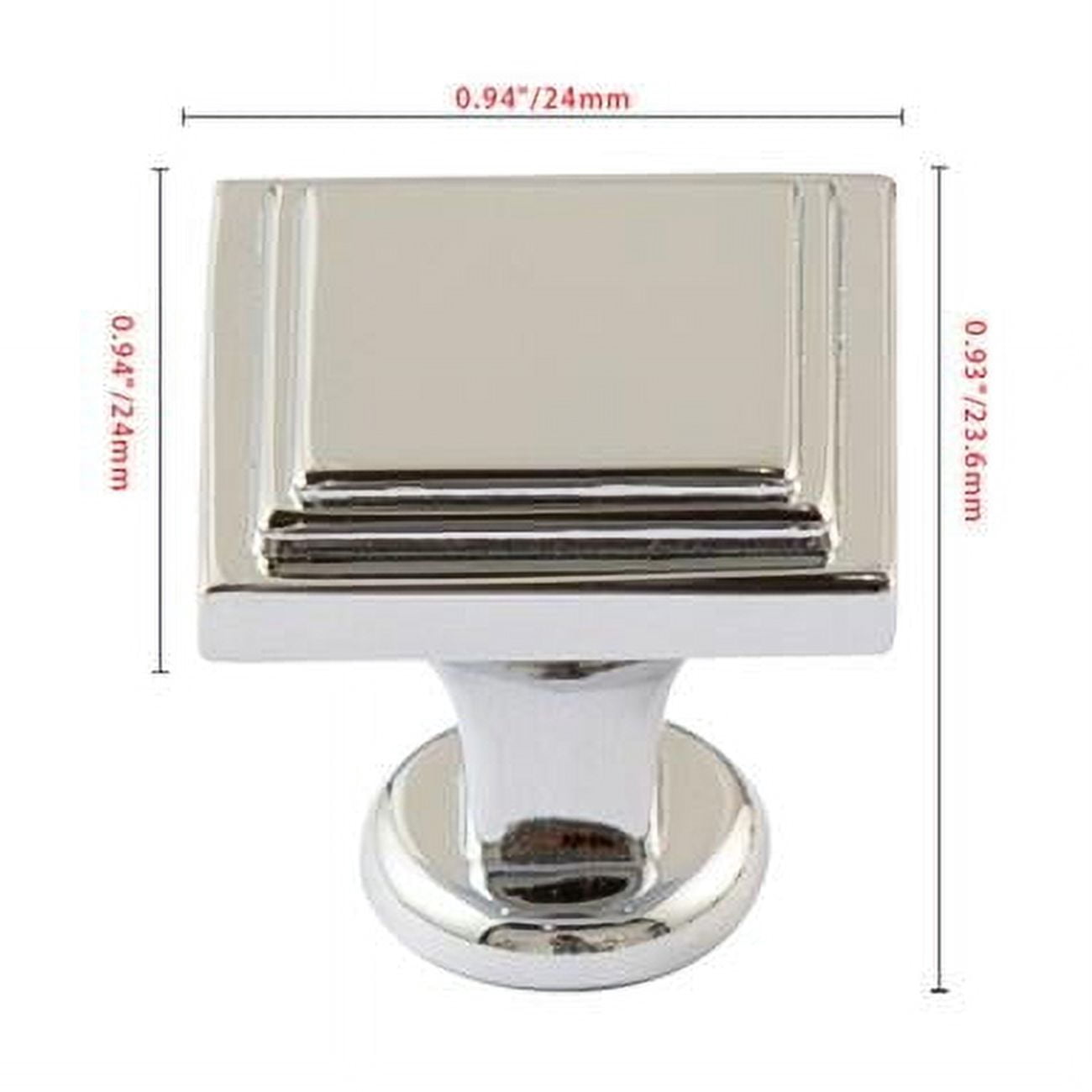 HW446SS 0.94 in. Cabinet Knob, Polished Chrome - Pack of 10