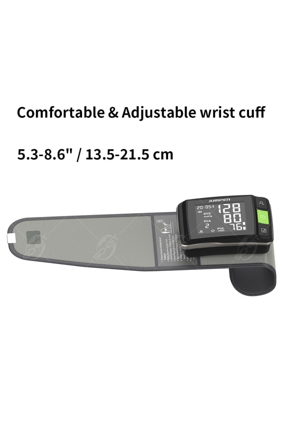 HWA11 Wrist Blood Pressure Monitor, Automatic Digital BP Machine, Large LCD Display, 2 Users 199 Memory, Irregular Heartbeat Detection, Adjustable 5.3-8.6 Inch Wrist Cuff for Home Travel
