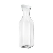 HWHCGZ 1.5L Square Water Carafe Top Lid Juice Containers Clear Plastic Bottles for Home Bars Restaurants, Iced Tea, Juice, Lemonade, Milk, Cold Brew Clear Style A