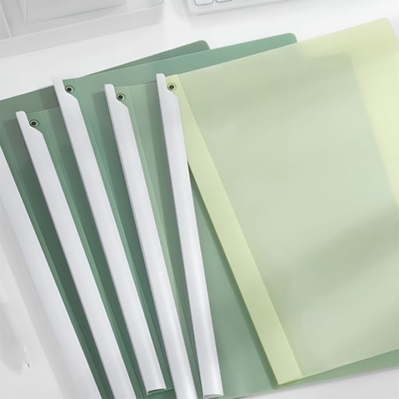 HWHCGZ 1 Pack Clear Report Covers with White Sliding Bars, 70 Sheet Capacity, 9mm Binding Bars, Letter Size, 5.5 Mil Thick, Green, for Students and Coworkers