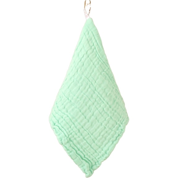 HWHCGZ 1 Pack Soft Wash Cloth for Washing Face, Square Cotton Face Towels for Makeup Remover Reusable Absorbent Washcloths 9 x 9 Inch,Green