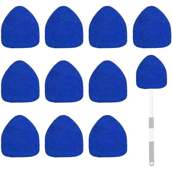 HWHCGZ 10 Pack Car Windshield Cleaner Tool Bonnets, Microfiber Cloths for Inside Windshield Cleaning Tool Pads,Replaceable Cleaning Bonnets, Fit 6.5” Plate(Not Included Tool),Blue