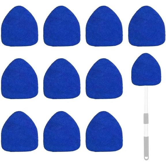 HWHCGZ 10 Pack Car Windshield Cleaner Tool Bonnets, Microfiber Cloths for Inside Windshield Cleaning Tool Pads,Replaceable Cleaning Bonnets, Fit 6.5” Plate(Not Included Tool),Blue