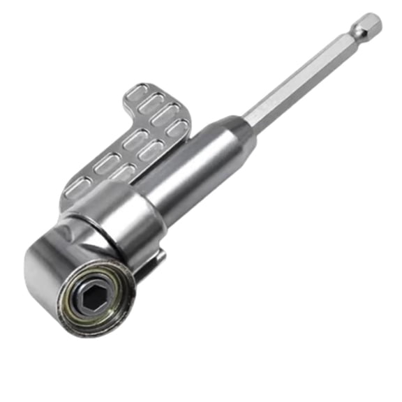 HWHCGZ 105 Degree Right Angle Drill Attachment Right Angle Head Drill Driver Extension Bit Corner Tool Screw Hub for Tight Spaces Household Work,Silver