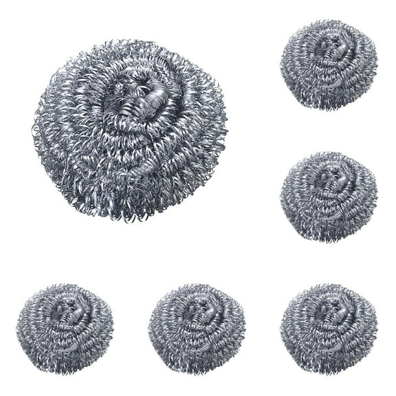 HWHCGZ 10Pcs Stainless Steel Sponges Scrubbing Scouring Pad Steel Wool Scrubber for Kitchens Bathroom And More Silver