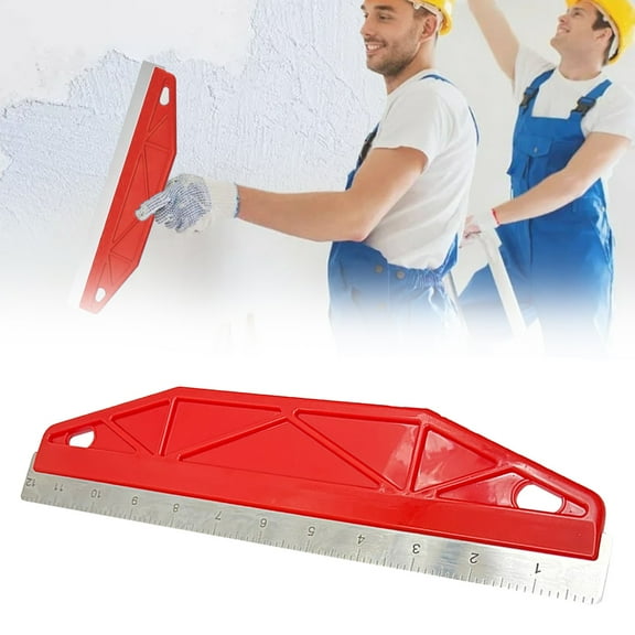 HWHCGZ 12-Inch Paint Edger & Trim Guard | Stainless Steel Straight Edge Tool | Painters Tape Alternative With Scratch Cutting and Stain,Red