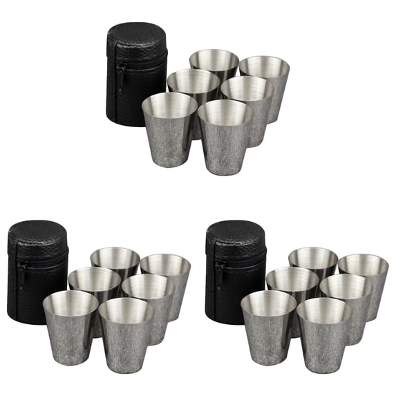 HWHCGZ 18 Pack Stainless Shot Cups,2 Oz Shot Glass Metal Barware Drinking Tumbler For Home Restaurant Tequila Liquor Beer Water Bar,Silver