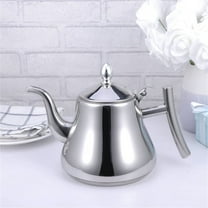 HWHCGZ 1L Stainless Steel Tea Pot with Strainer Tea Kettle for Home Restaurant Stylish Glossy Finish Handle Silver