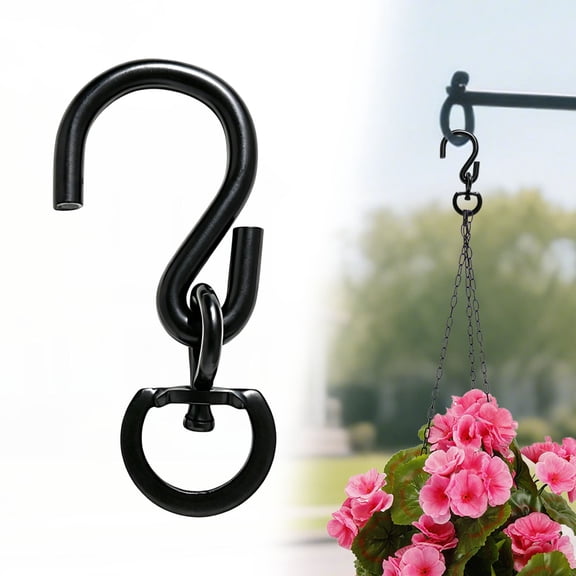 HWHCGZ 1PCS Swivel Plant Hanger Hooks, Swivel Extensions Spinners Plant Hooks for Hanging Plants Pots, Bird Feeders (Black)