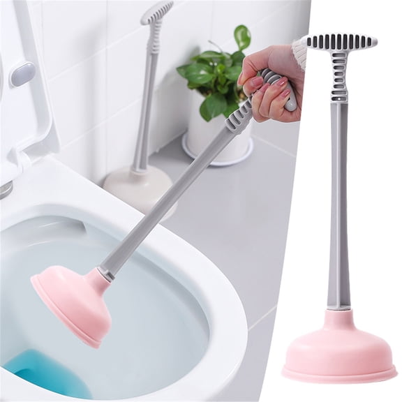 HWHCGZ Rubber Toilet Plunger-Toilet Plunger with Long Handle for Bathroom Drains Slow Sinks Drains Tubs Shower Pink