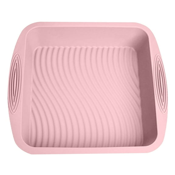 HWHCGZ 1Pc 10"x10" Silicone Square Cake Pan - Non-Stick, Easy Release, Baking Cake Mold for Baking, BPA Free, Rectangle, Freezer and Dishwasher,Pink