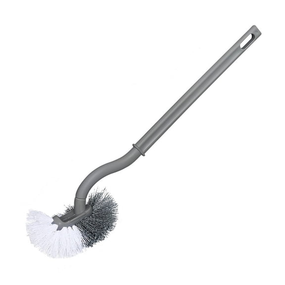 HWHCGZ 1Pc 14.57'' Curved Toilet Bowl Brush Bulk Bathroom Deep Cleaning Toilet Cleaner Scrubber With Hook Handle Curved Brush for Bathroom,Gray