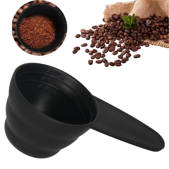 HWHCGZ 1Pc Black Plastic Coffee Scoop Measuring Scoop Coffee Bean Measure Suitable for Ground Beans Tea, for Weighing and Filling Coffee Grounds,Black