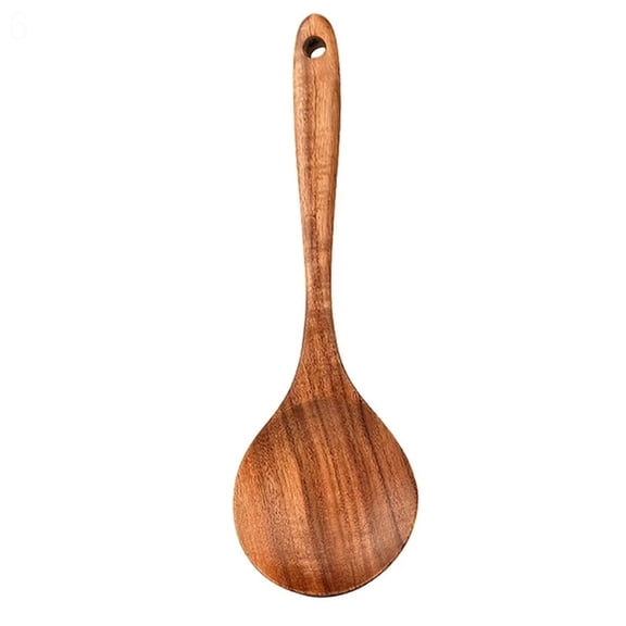 HWHCGZ 1Pc Non Stick Wooden Spoon Kitchenware Dipping,Oil Dipper,Meal Rice Scoop,Handcrafted Cutlery Tool 9.44 x 2.75 Inches,Brown