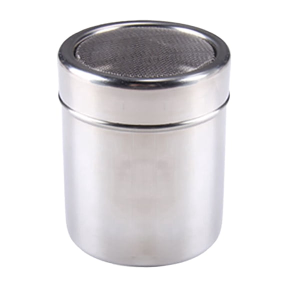 HWHCGZ 1Pc Powdered Sugar Shaker Duster, Cinnamon Shaker Flour Sifter, Fine Mesh Stainless Steel Dredge for Cappuccino Dredges Metal With Handle Cocoa Coffee Dispenser,Silver,Small Size