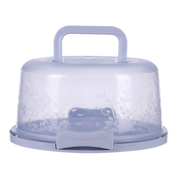 HWHCGZ 1Pcs Portable Buckle Cake Carrier Handle Round Cupcake Holder Tray for Transport for Parties Bakeries and Home Use Design Blue
