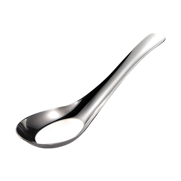 HWHCGZ 1Pcs Stainless Steel Soup Spoons, Mirror Polished Long Handle Ramen Spoons for Bouillon Dessert Cereal Wonton Thai Miso Udon,Silver,Bright Large Size